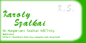 karoly szalkai business card